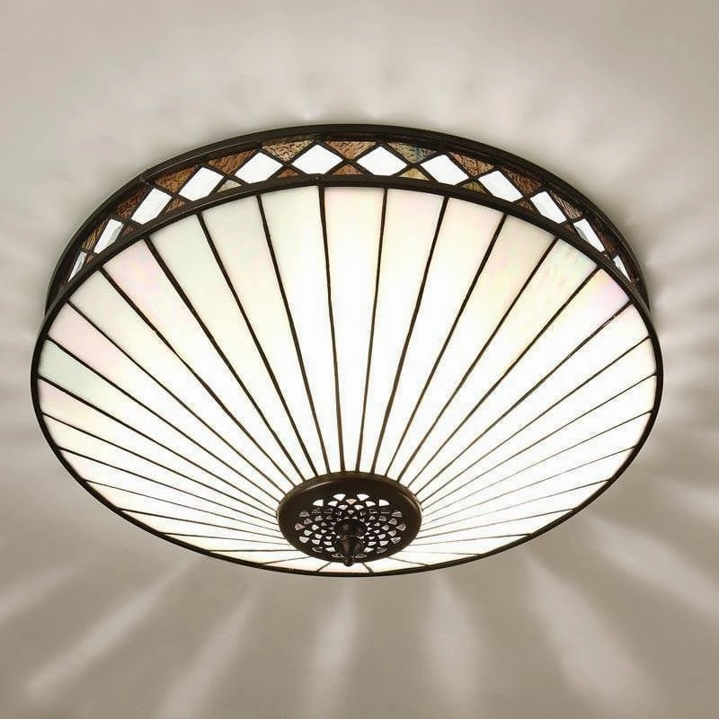 Interiors 1900 Fargo Large Flush Tiffany Ceiling Light recessed ceiling spot lamp