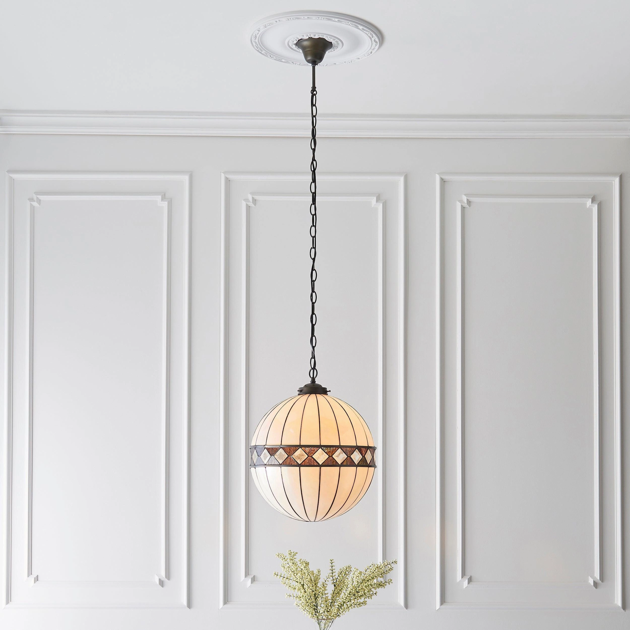 Interiors 1900 Fargo Medium Tiffany Globe Ceiling Light