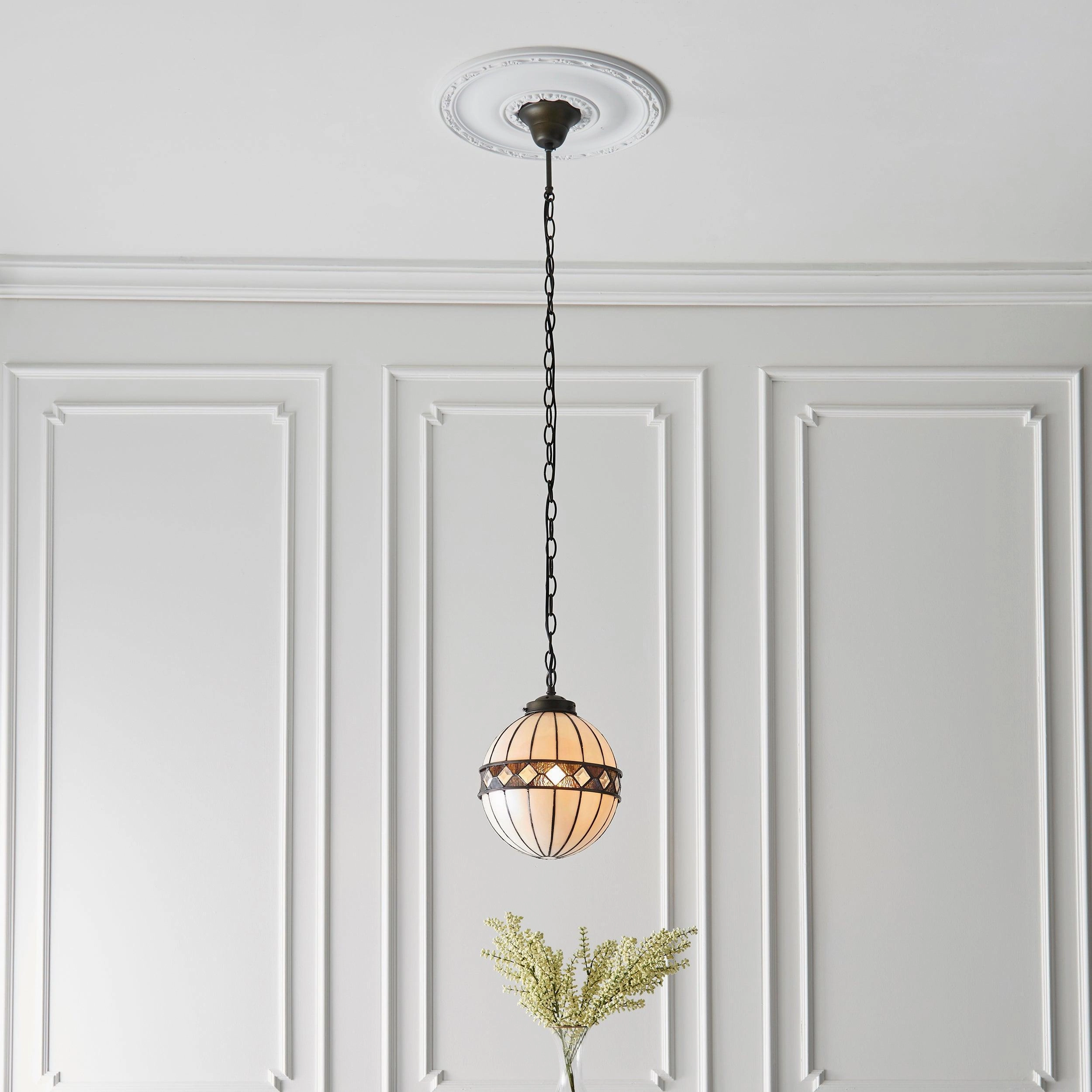 Interiors 1900 Fargo Small Tiffany Globe Ceiling Light