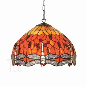 Interiors 1900 Flame Dragonfly Small Tiffany Ceiling Light recessed ceiling spot lamp