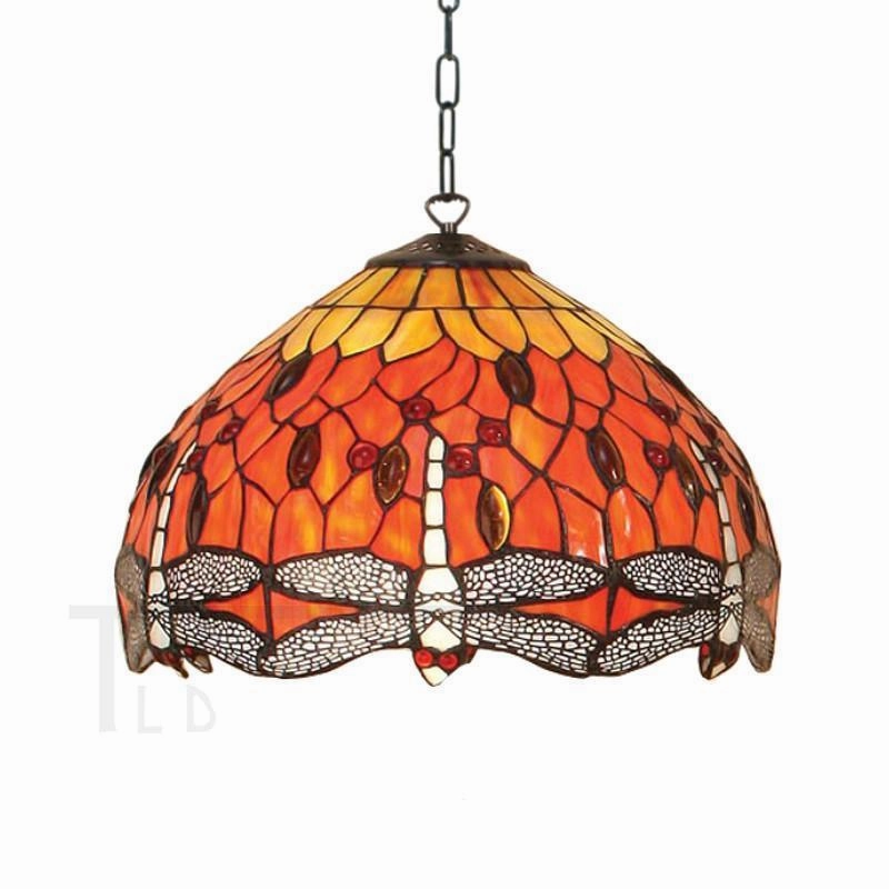 Interiors 1900 Flame Dragonfly Small Tiffany Ceiling Light recessed ceiling spot lamp
