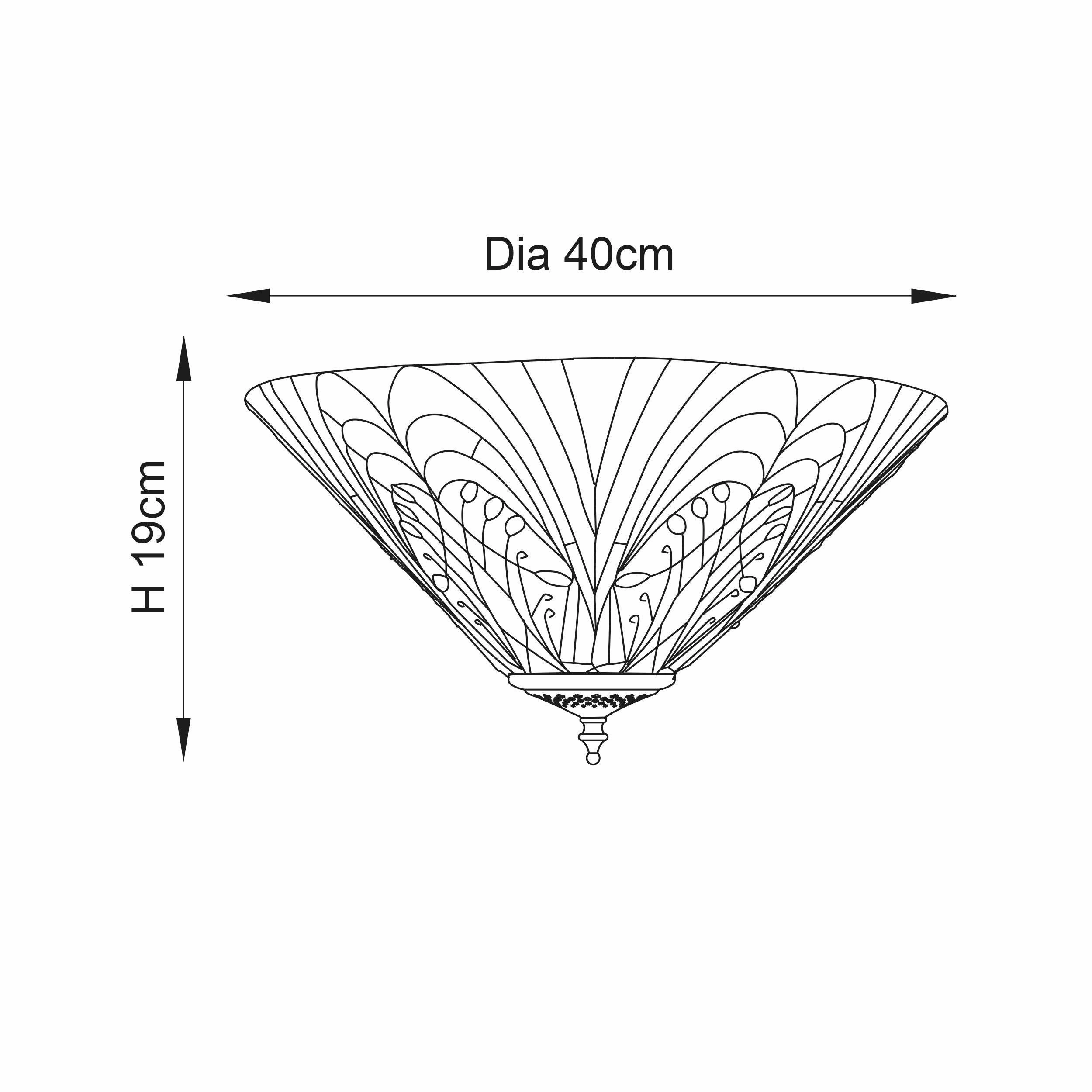 Interiors 1900 Hector Medium Flush Tiffany Ceiling Light