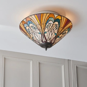 Interiors 1900 Hector Medium Flush Tiffany Ceiling Light recessed ceiling spot lamp