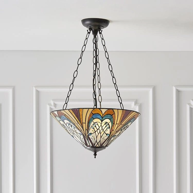 Interiors 1900 Hector Medium Inverted Tiffany Ceiling Light