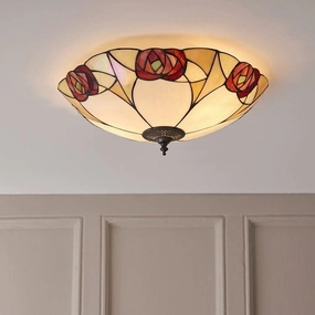 Interiors 1900 Ingram Large Flush Tiffany Ceiling Light recessed ceiling spot lamp