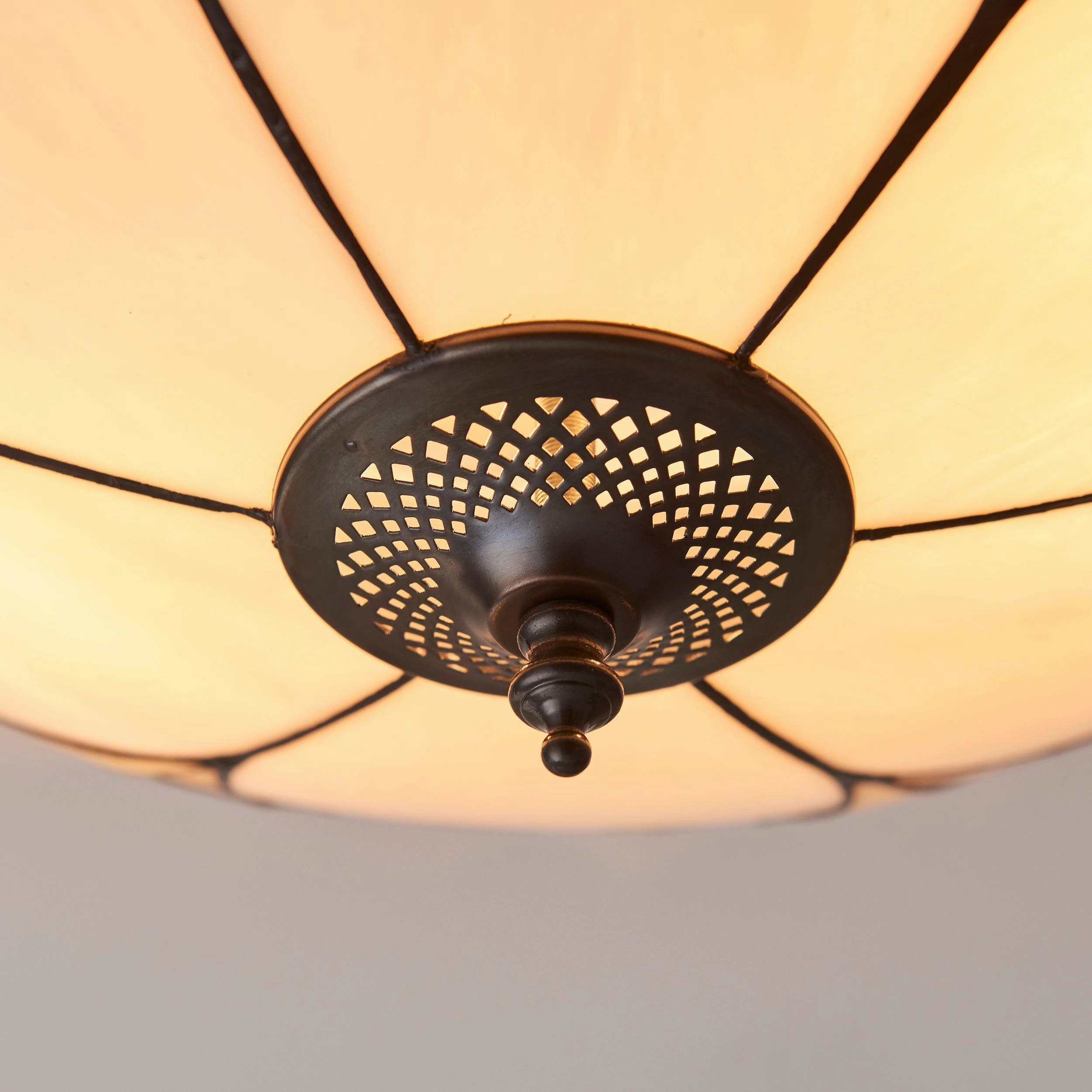 Interiors 1900 Ingram Large Flush Tiffany Ceiling Light