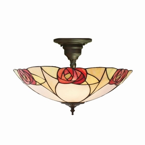 Interiors 1900 Ingram Semi Flush Tiffany Ceiling Light recessed ceiling spot lamp