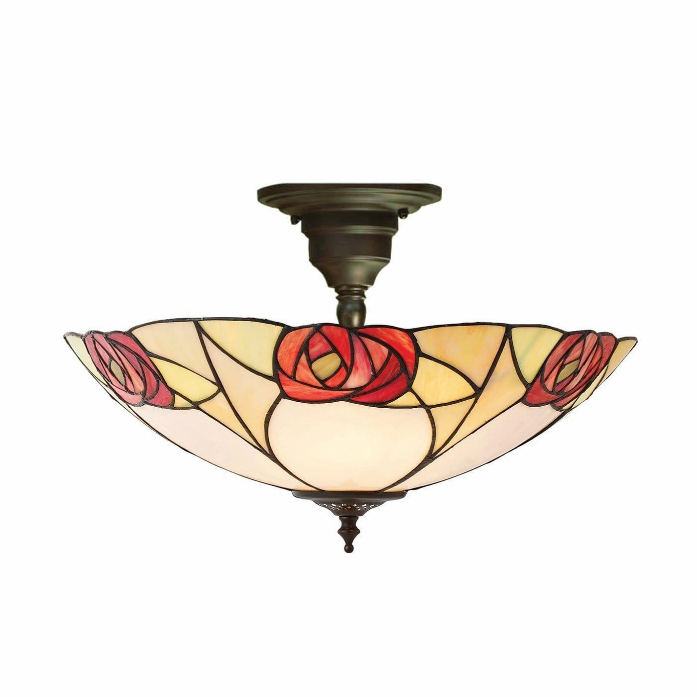Interiors 1900 Ingram Semi Flush Tiffany Ceiling Light recessed ceiling spot lamp