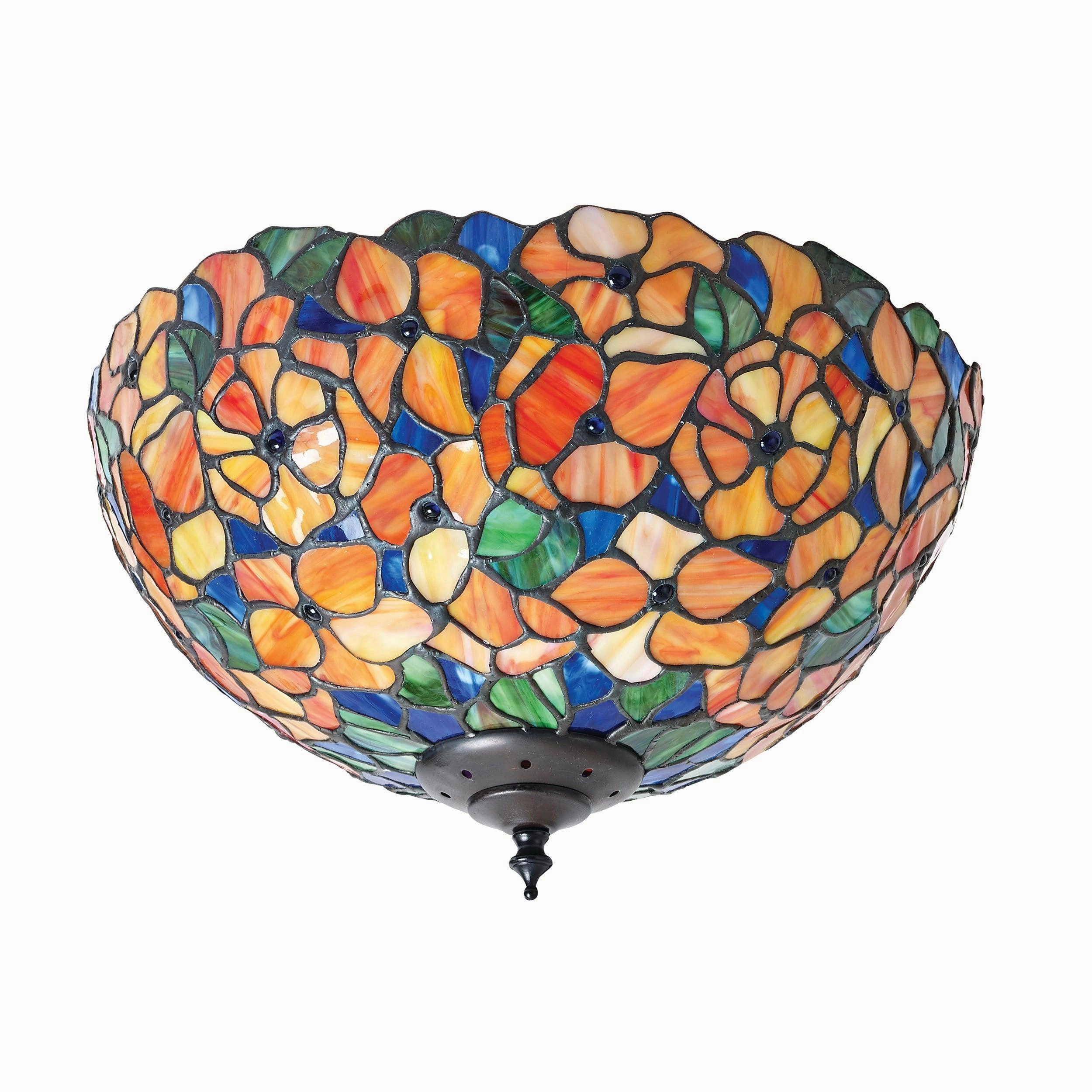 Interiors 1900 Josette Medium Flush Tiffany Ceiling Light