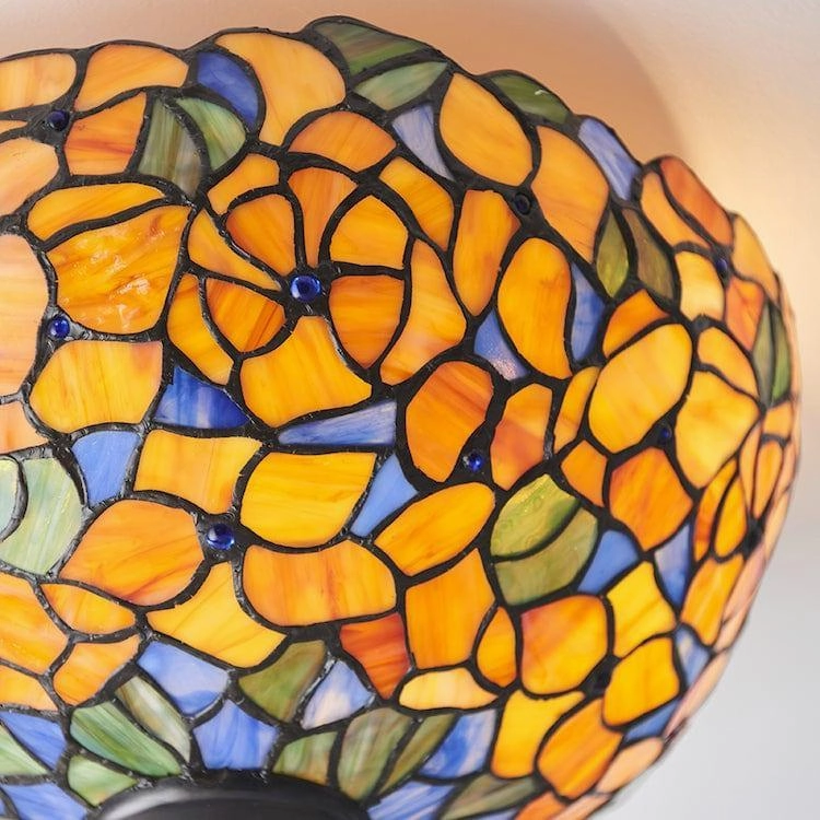 Interiors 1900 Josette Medium Flush Tiffany Ceiling Light