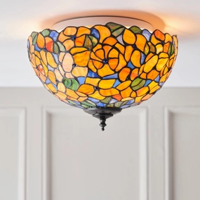 Interiors 1900 Josette Medium Flush Tiffany Ceiling Light recessed ceiling spot lamp