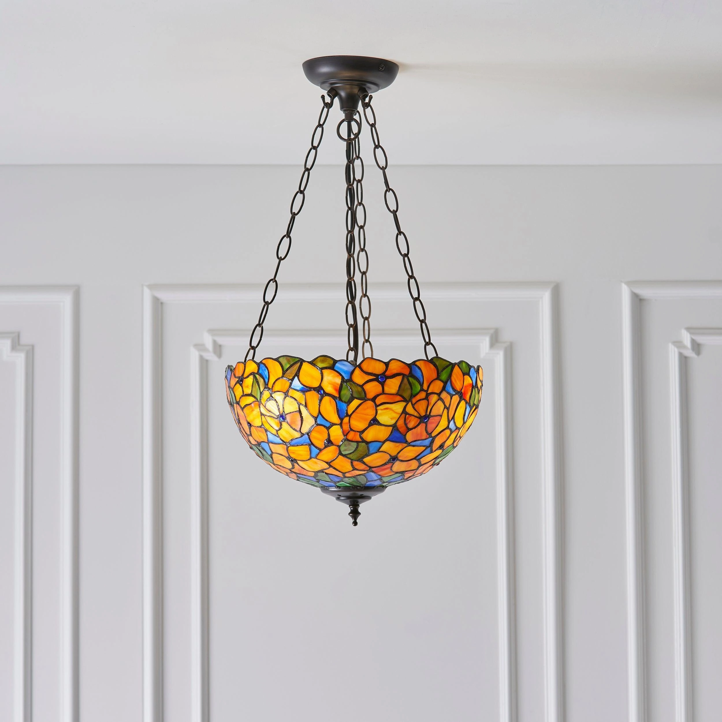 Interiors 1900 Josette Medium Inverted Tiffany Ceiling Light