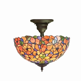 Interiors 1900 Josette Semi Flush Tiffany Ceiling Light recessed ceiling spot lamp