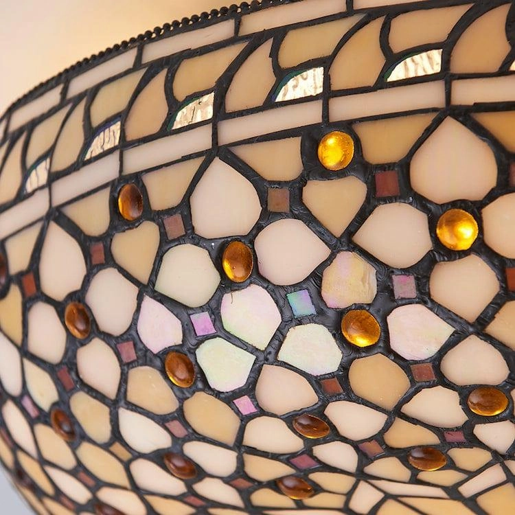 Interiors 1900 Mille Feux Large Flush Tiffany Ceiling Light