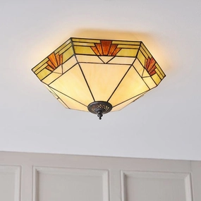 Interiors 1900 Nevada Large Flush Tiffany Ceiling Light recessed ceiling spot lamp