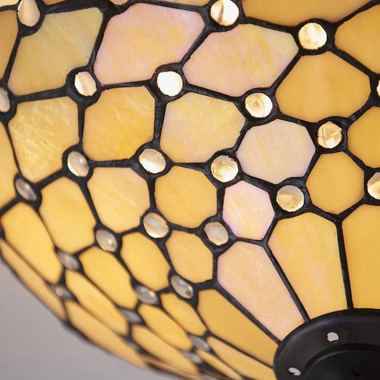 Interiors 1900 Pearl Medium Flush Tiffany Ceiling Light