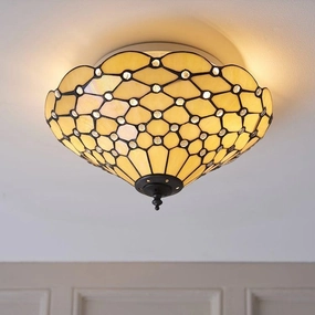 Interiors 1900 Pearl Medium Flush Tiffany Ceiling Light recessed ceiling spot lamp