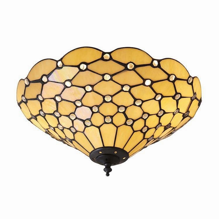 Interiors 1900 Pearl Medium Flush Tiffany Ceiling Light