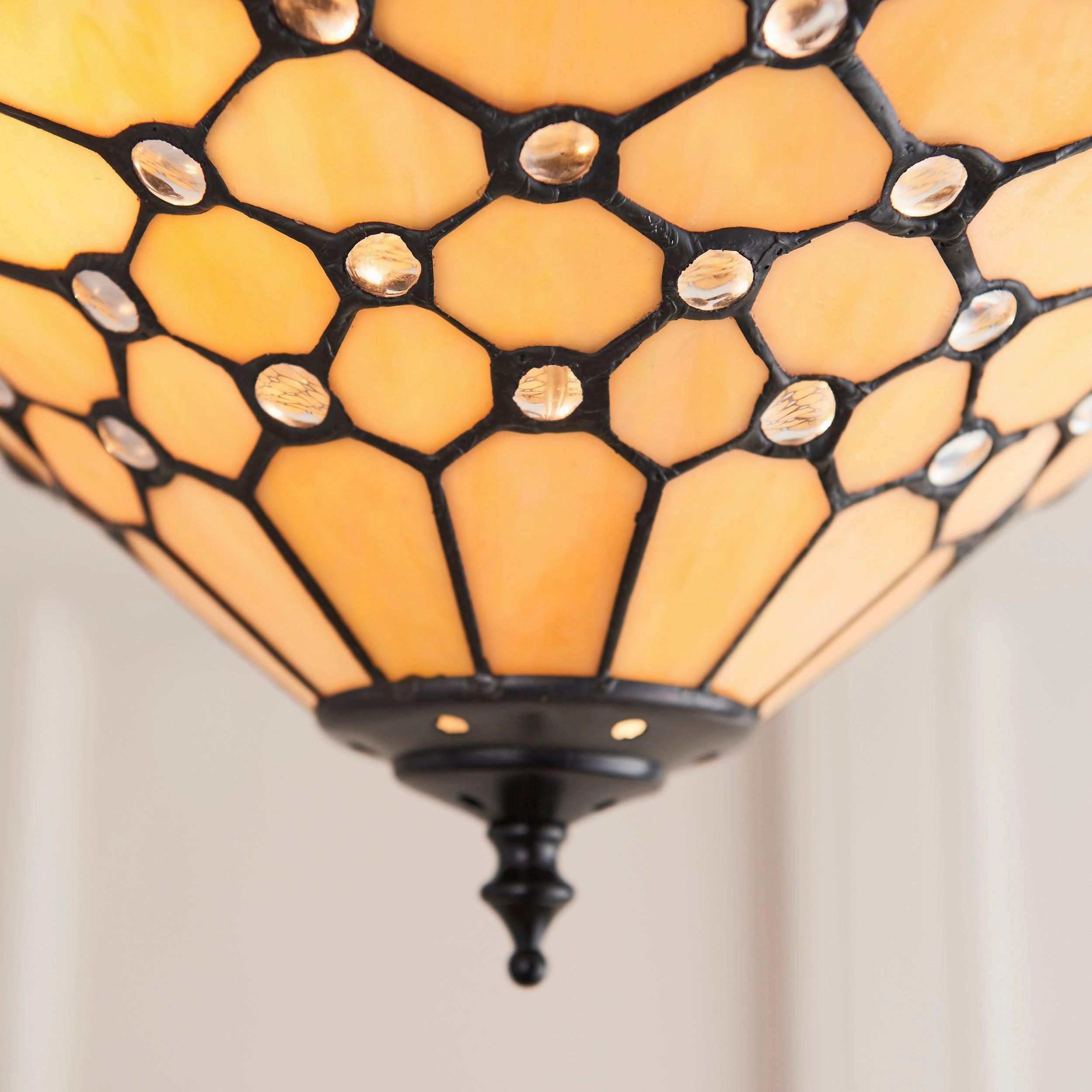 Interiors 1900 Pearl Semi Flush Tiffany Ceiling Light