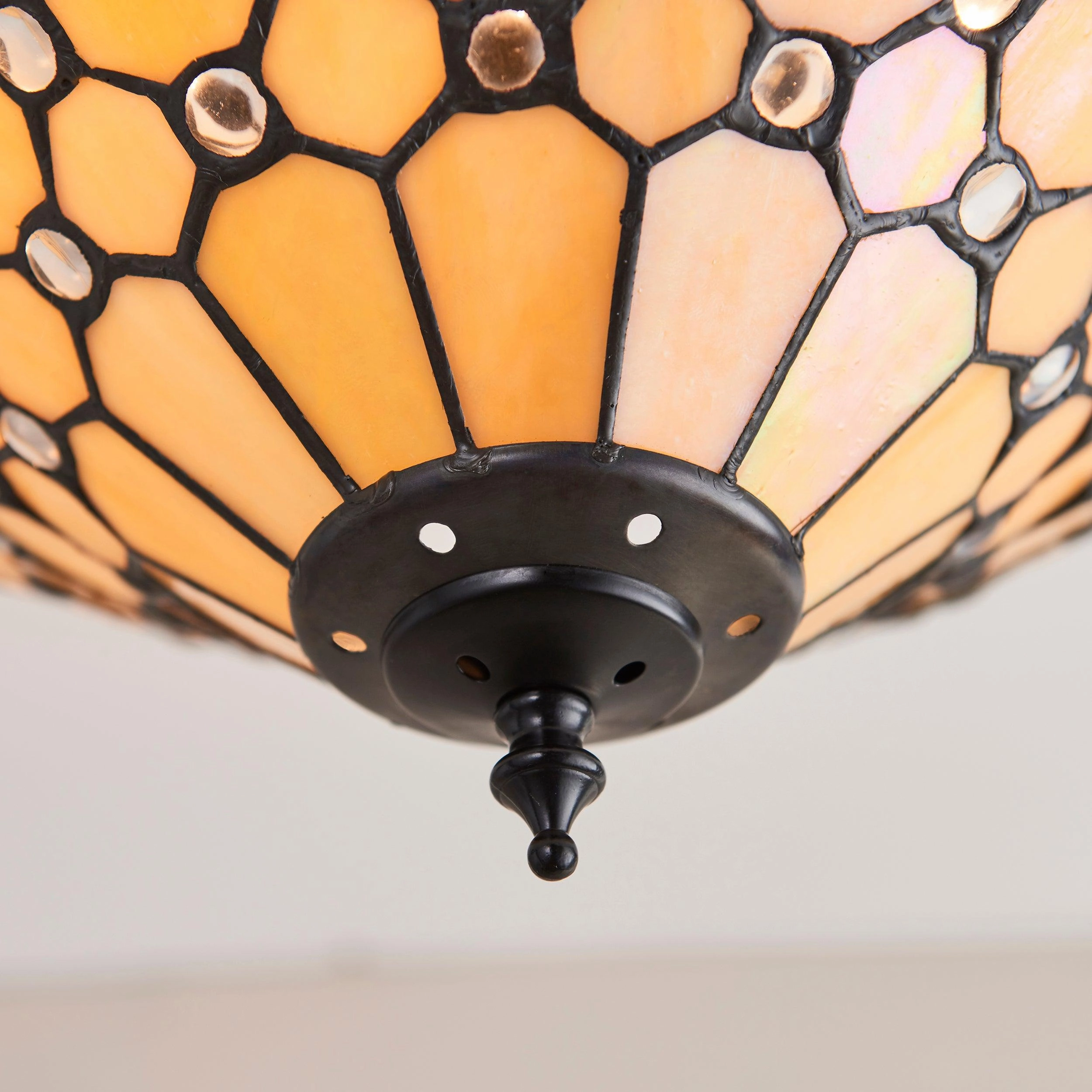 Interiors 1900 Pearl Semi Flush Tiffany Ceiling Light