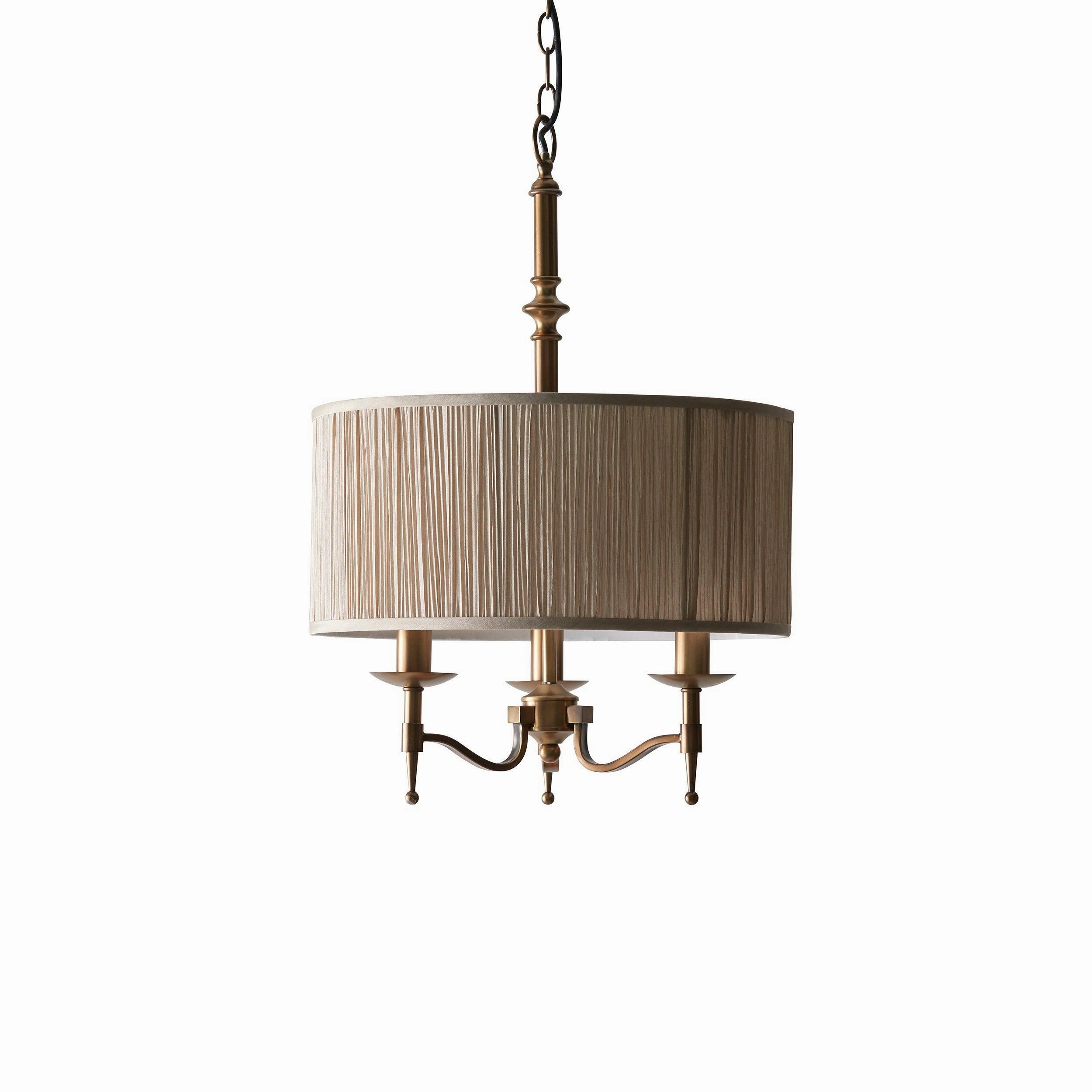 Interiors 1900 Stanford Antique Brass Finish 3 Light Pendant