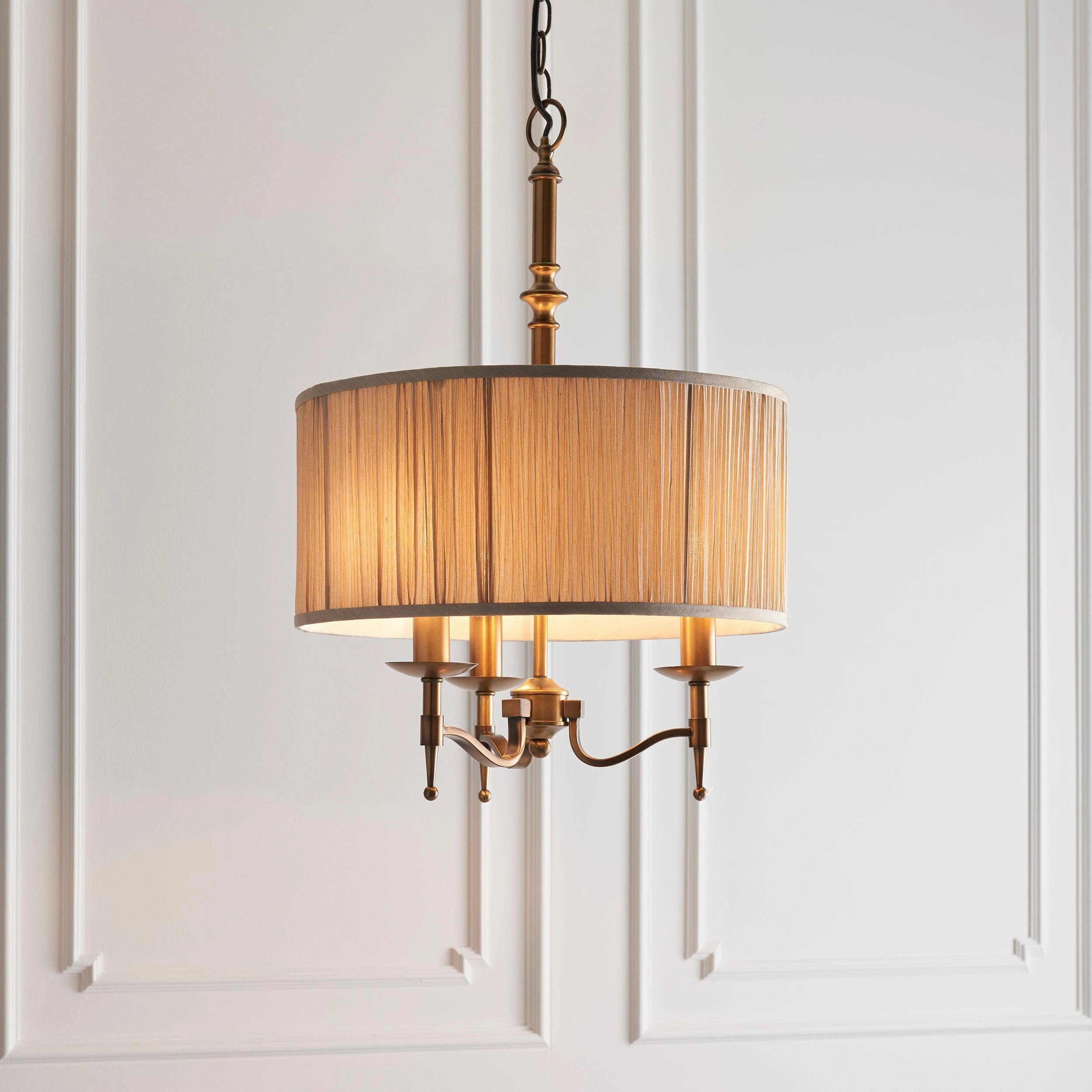 Interiors 1900 Stanford Antique Brass Finish 3 Light Pendant
