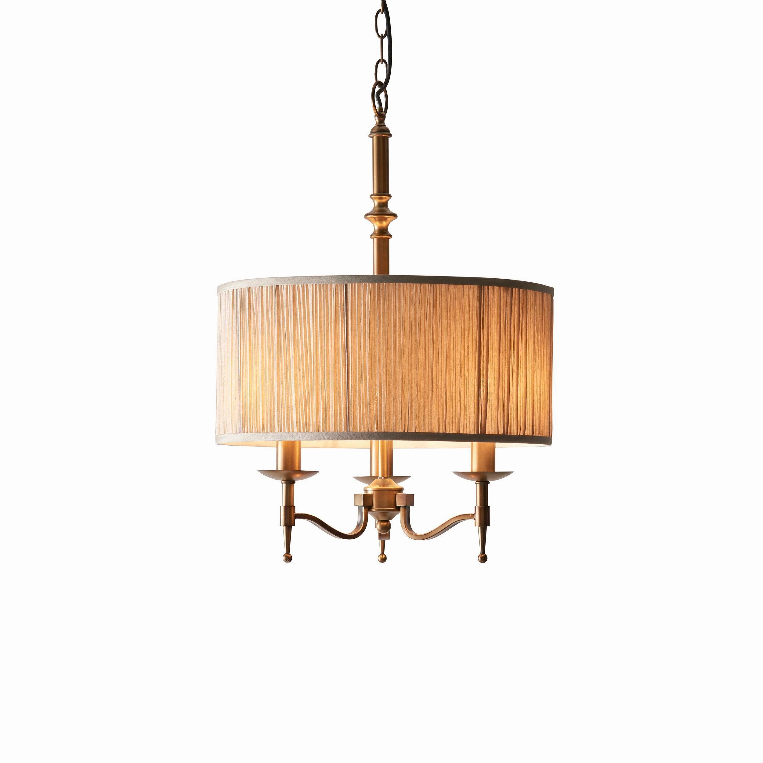 Interiors 1900 Stanford Antique Brass Finish 3 Light Pendant