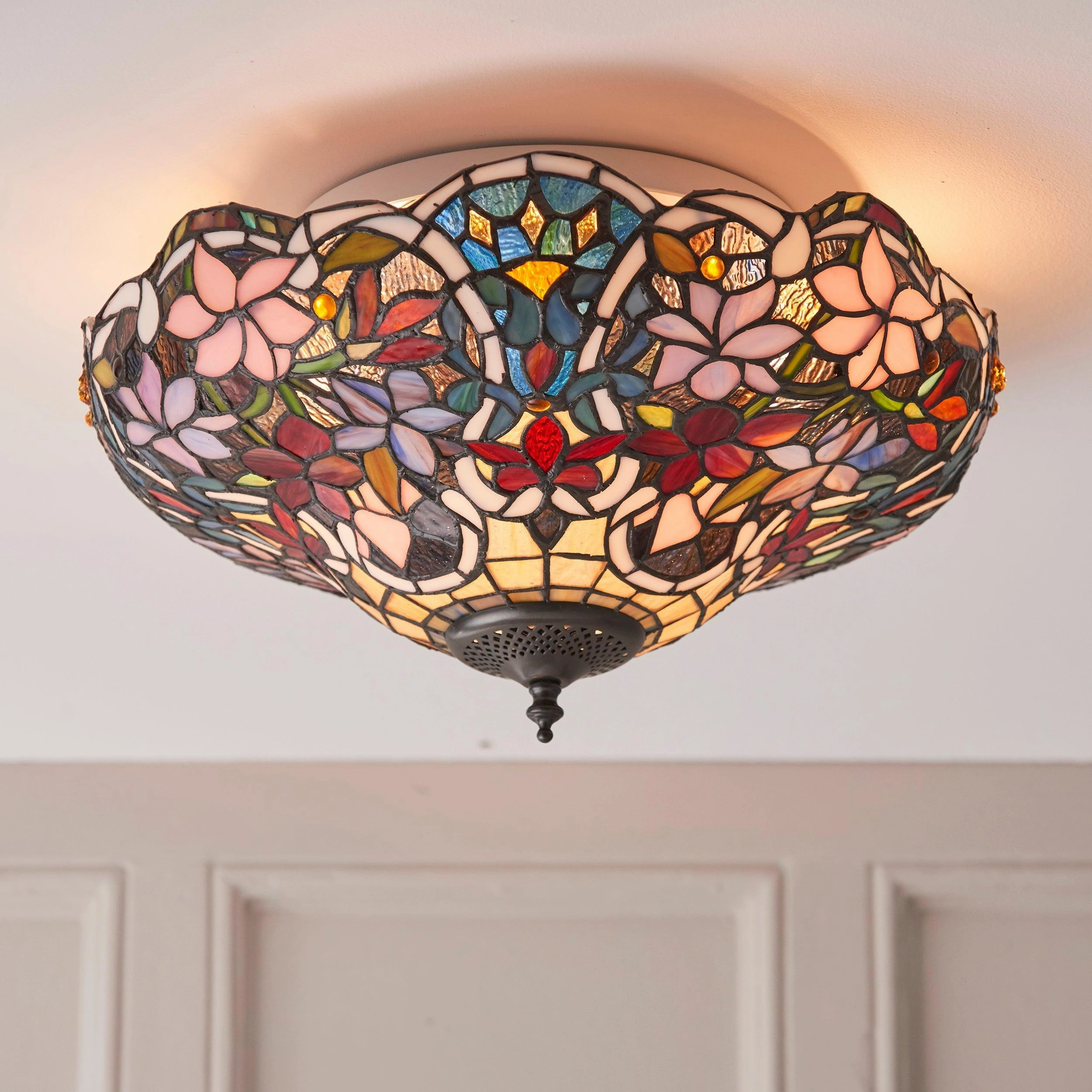 Interiors 1900 Sullivan Flush Tiffany Ceiling Light recessed ceiling spot lamp