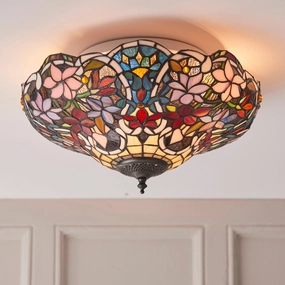 Interiors 1900 Sullivan Flush Tiffany Ceiling Light recessed ceiling spot lamp