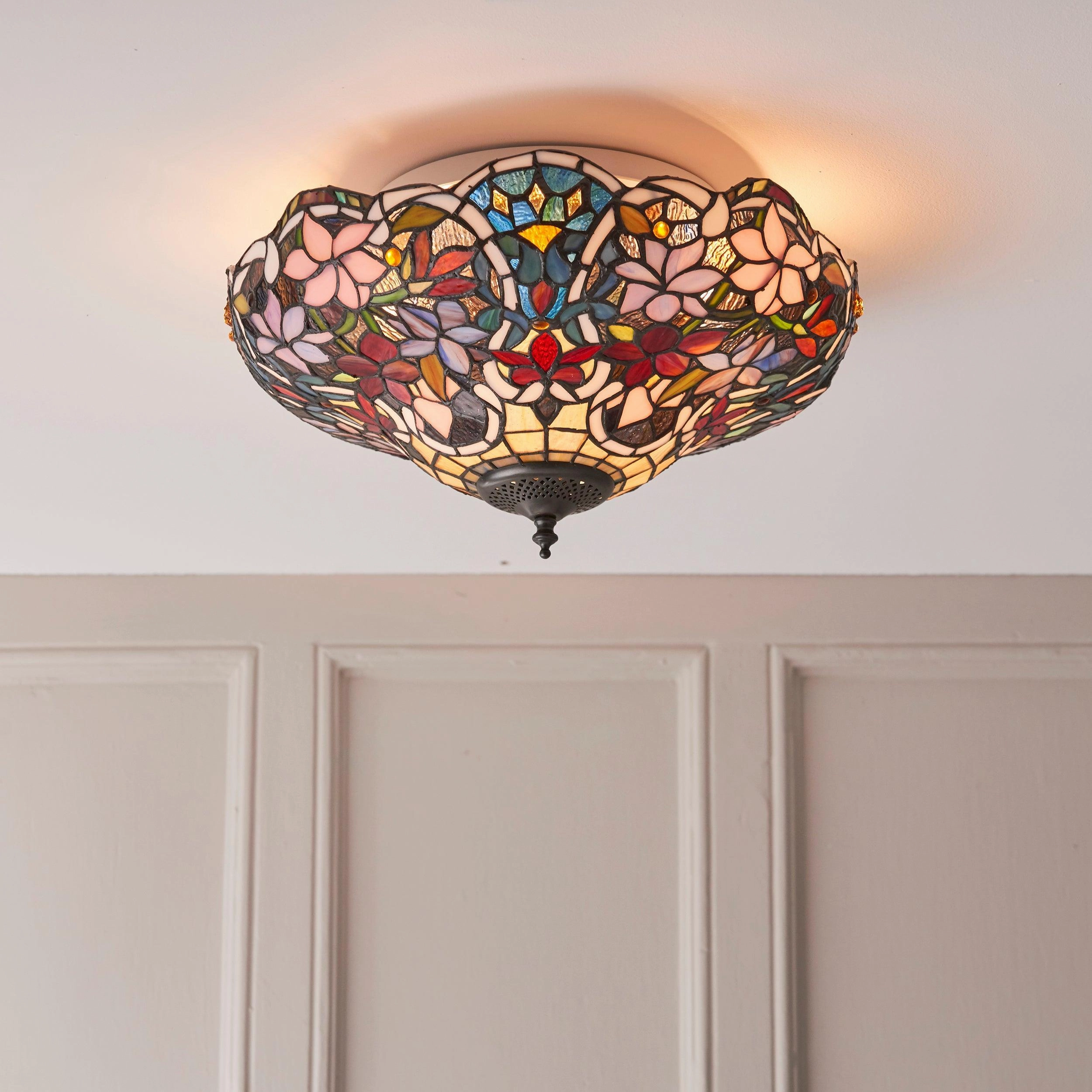 Interiors 1900 Sullivan Flush Tiffany Ceiling Light