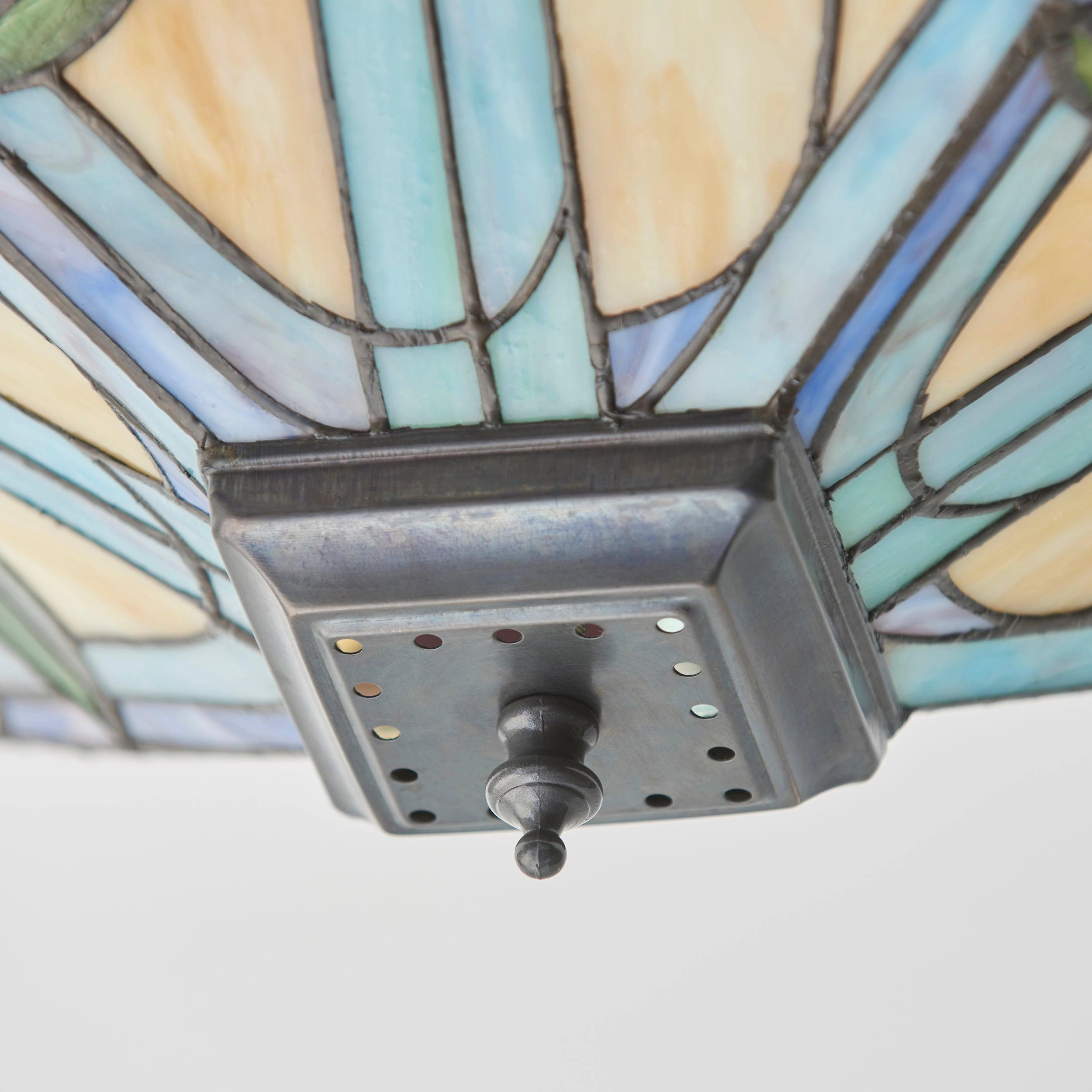 Interiors 1900 Willow Medium Flush Tiffany Ceiling Light