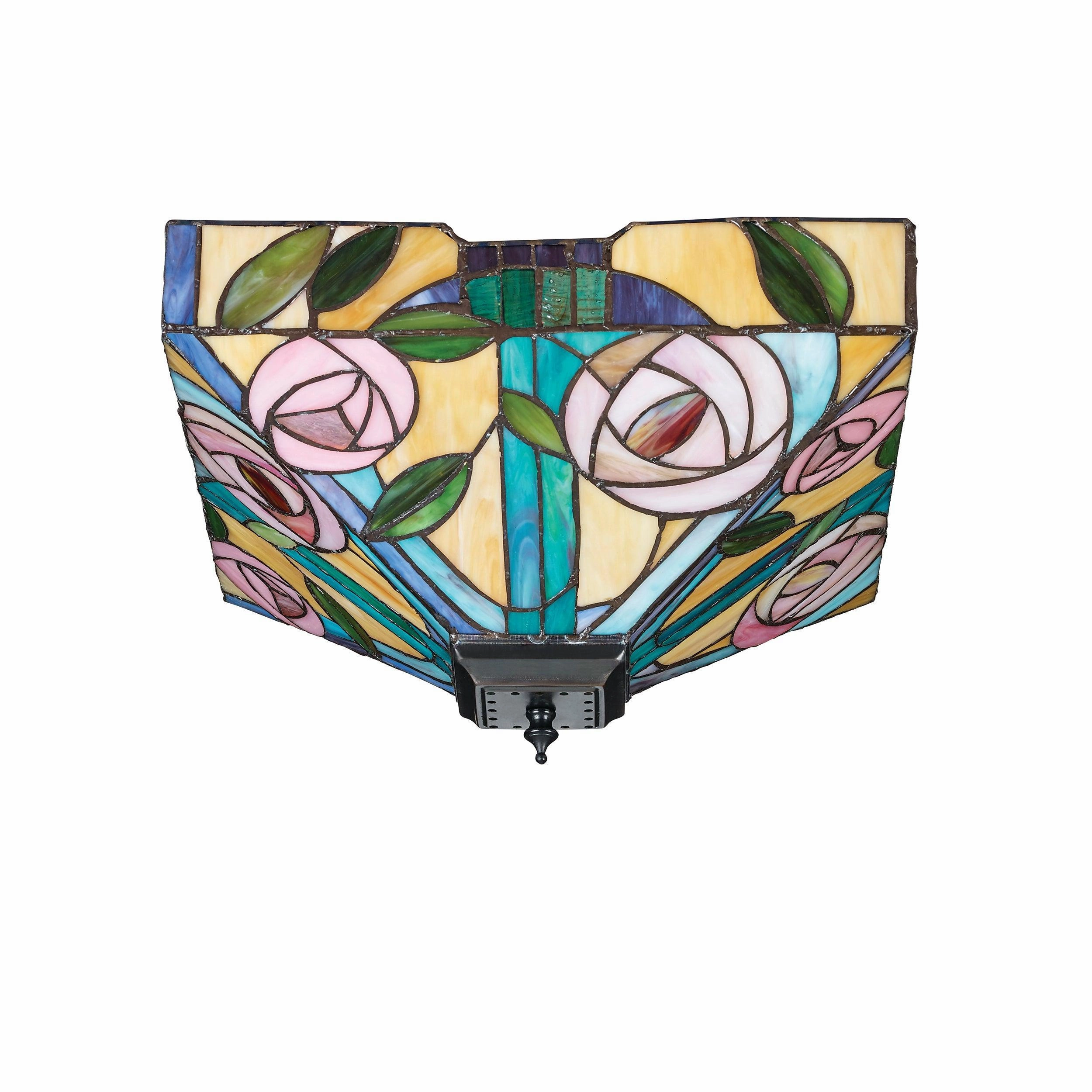 Interiors 1900 Willow Medium Flush Tiffany Ceiling Light