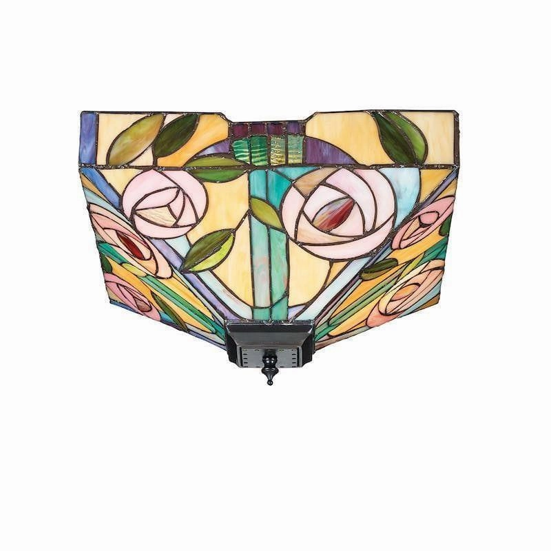 Interiors 1900 Willow Medium Flush Tiffany Ceiling Light