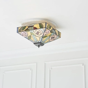 Interiors 1900 Willow Medium Flush Tiffany Ceiling Light recessed ceiling spot lamp