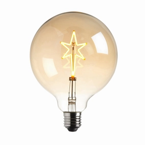 Internal Star Filament Amber Tinted LED 2w E27 Light Bulb contemporary ceiling fixture