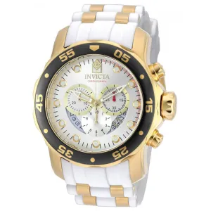 Invicta 20292 Men's Steel & Polyurethane Strap Swiss Quartz Pro Diver Chrono Silver Dial Date Watch Invicta Men's Watches