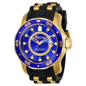 Invicta 6993 Men's Pro Diver GMT Blue Dial Black Rubber Strap Watch Invicta Men's Watches