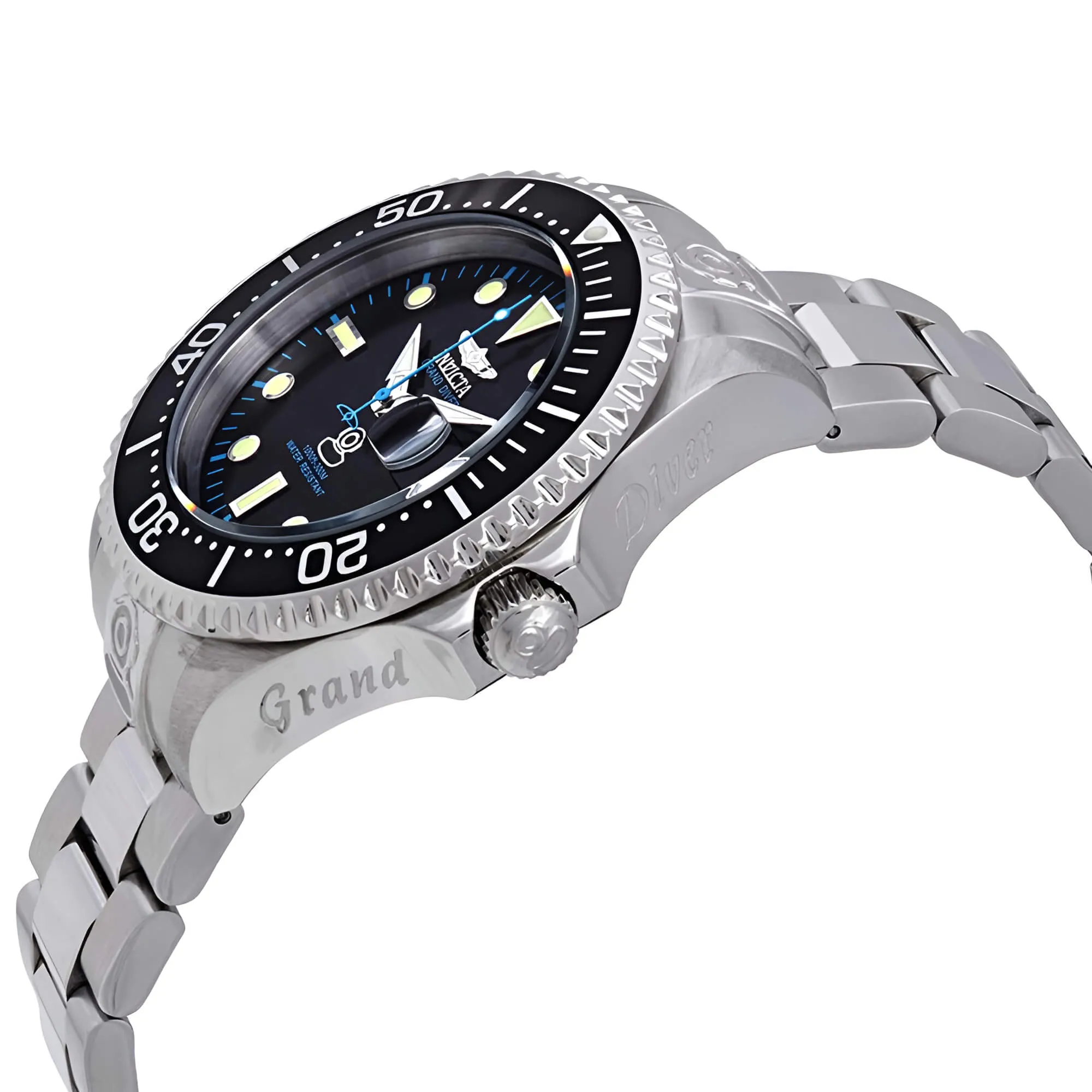Invicta Men's Automatic Watch - Pro Diver Black Dial Silver Tone Bracelet | 27610 Invicta Men's Watches