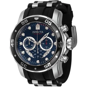 Invicta Men's Chrono Watch - Pro Diver Blue Dial Black and Silver Tone Strap | 40476 Invicta Men's Watches