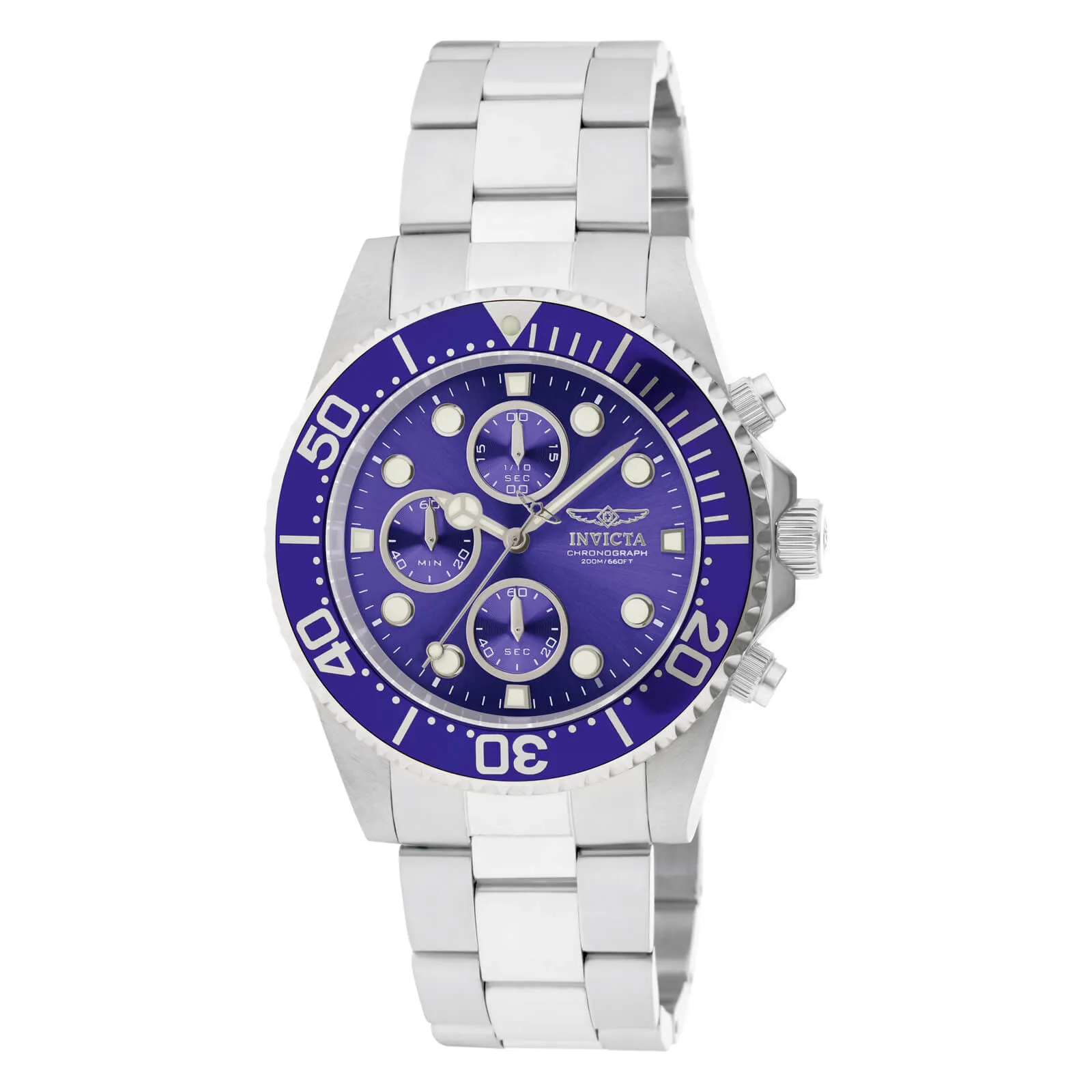 Invicta Men's Chronograph Stainless Steel Watch - Pro Diver Blue Dial Quartz | 1769 Invicta Men's Watches