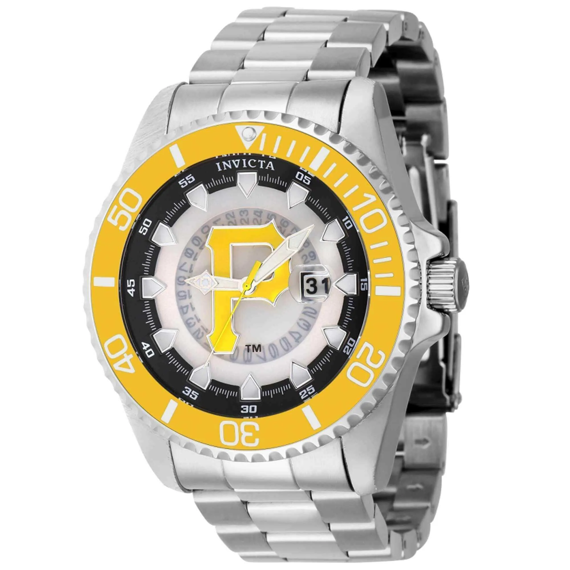 Invicta Men's Quartz Watch - MLB Pittsburgh Pirates Black and Silver Dial | 43475 Invicta Men's Watches