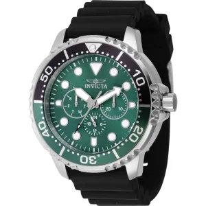 Invicta Men's Quartz Watch - Pro Diver Black and Green Bezel Silicone Strap | 47232 Invicta Men's Watches