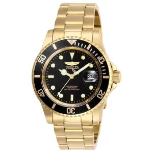 Invicta Men's Quartz Watch - Pro Diver Black Dial Yellow Gold Bracelet | 26975 Invicta Men's Watches