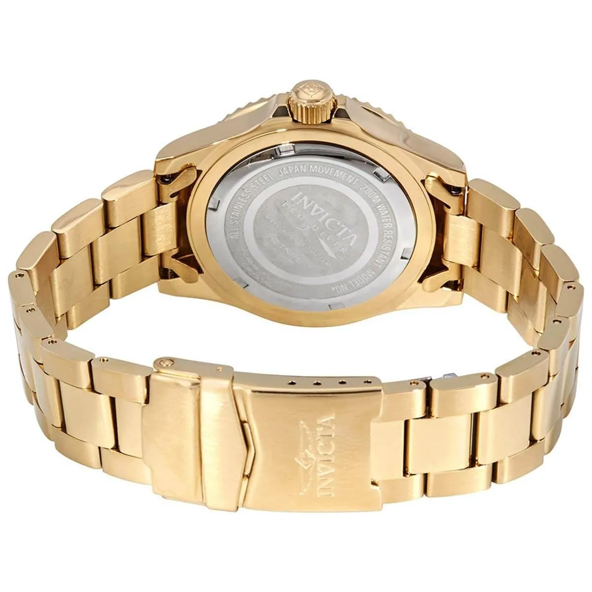 Invicta Men's Quartz Watch - Pro Diver Black Dial Yellow Gold Bracelet | 26975 Invicta Men's Watches