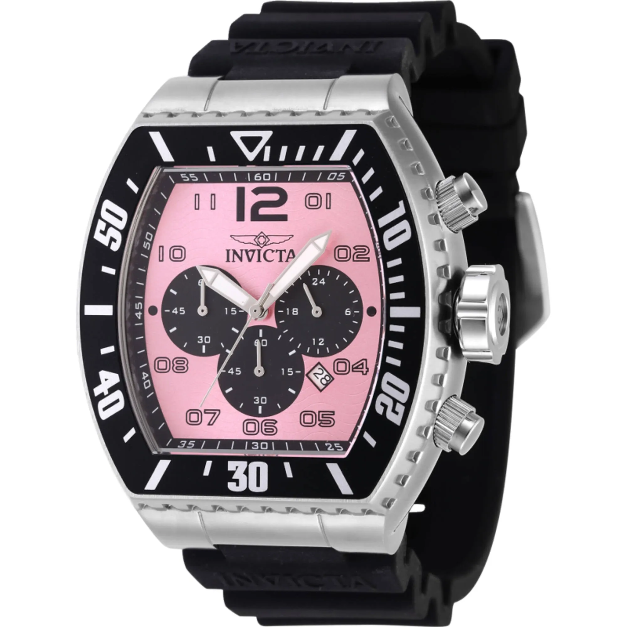 Invicta Men's Quartz Watch - Pro Diver Chronograph Pink, Black Dial Strap | 47286 Invicta Men's Watches
