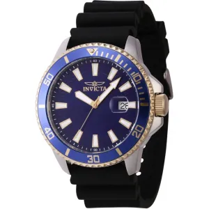 Invicta Men's Quartz Watch - Pro Diver Date Blue Dial Black Silicone Strap | 46133 Invicta Men's Watches
