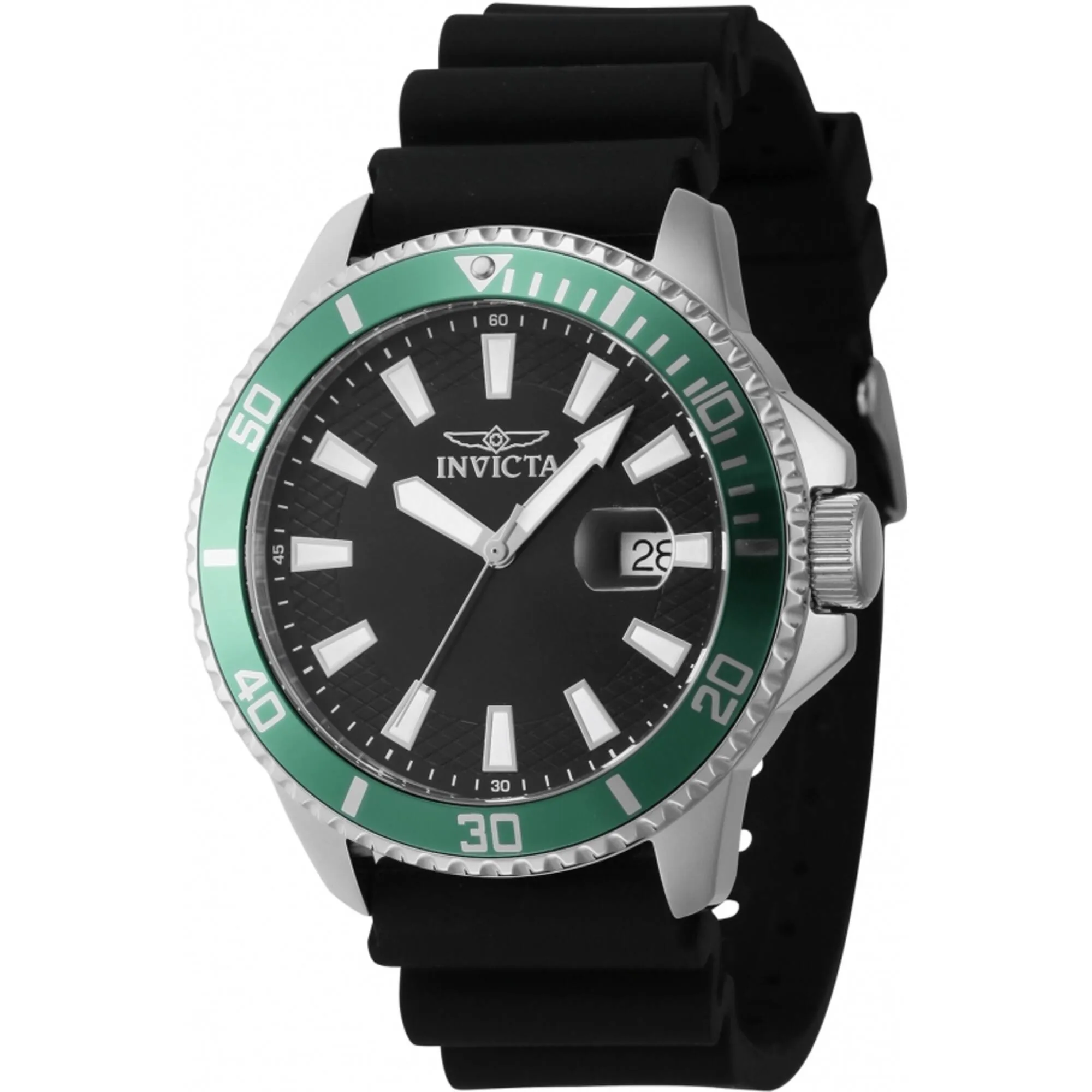 Invicta Men's Quartz Watch - Pro Diver Date Green/Silver Tone Bezel Black Dial | 46129 Invicta Men's Watches