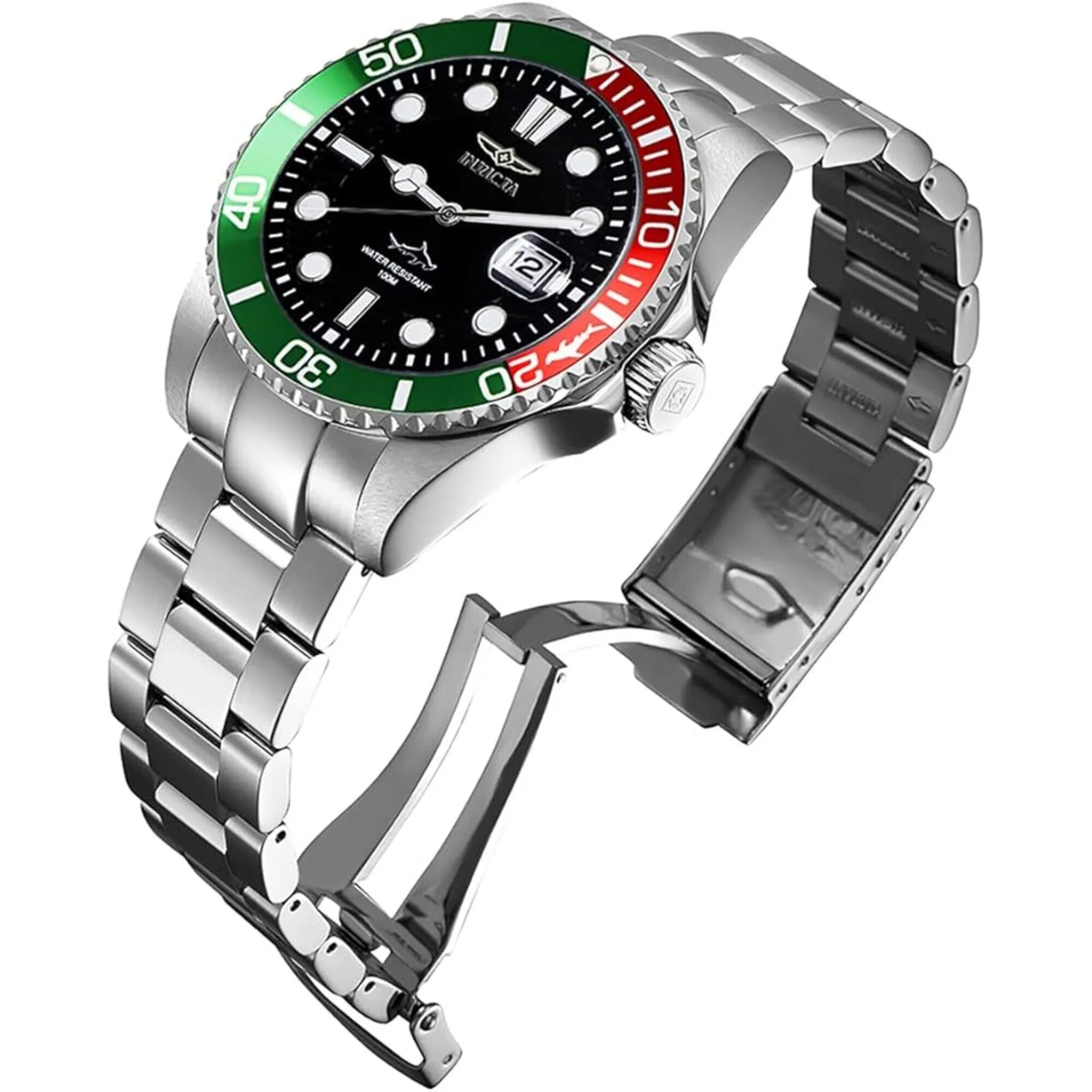 Invicta Men's Quartz Watch - Pro Diver Red and Green Rotating Bezel Black Dial | 44706 Invicta Men's Watches