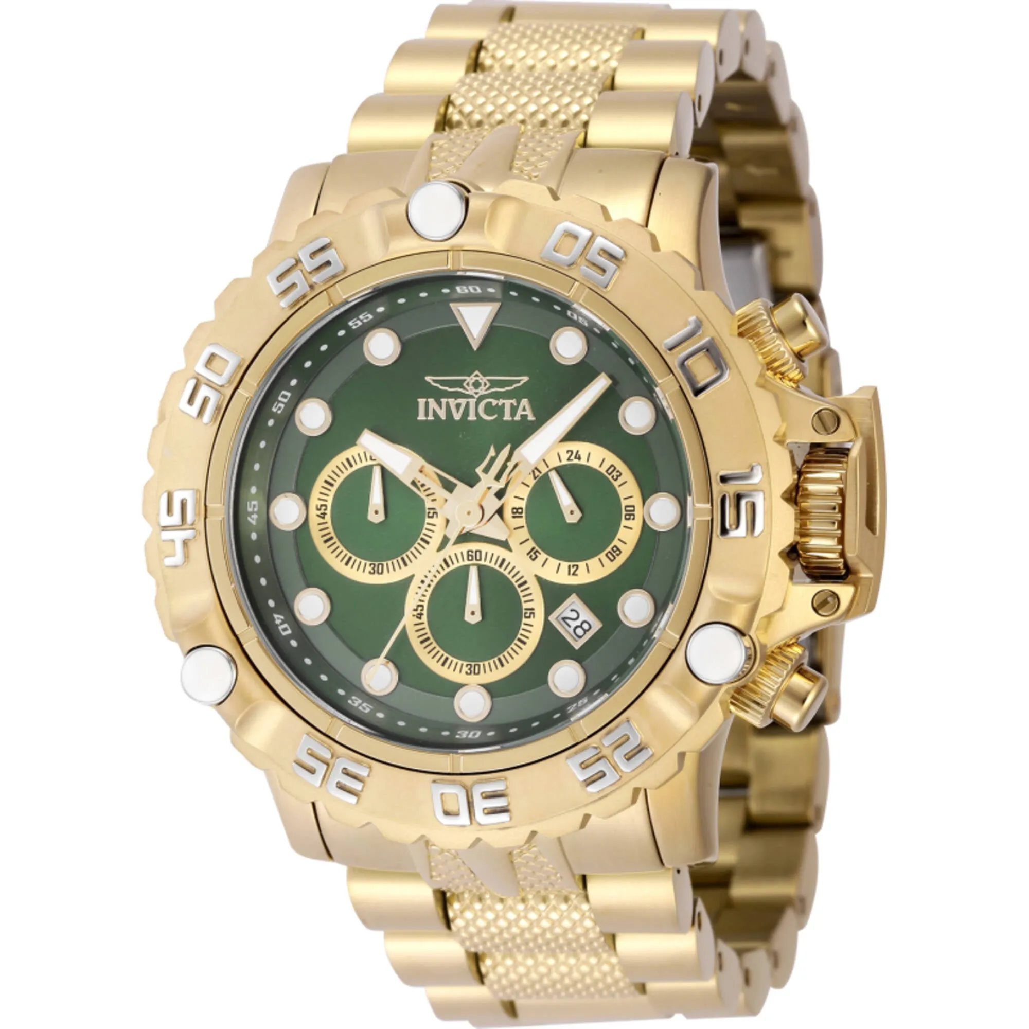 Invicta Men's Quartz Watch - Subaqua Poseidon Chronograph Yellow Gold Bracelet | 47185 Invicta Men's Watches