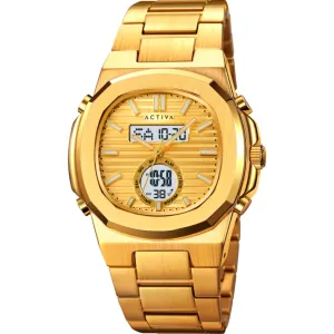 Invicta Men's Watch Activa Alarm Gold and Grey Analog-Digital Dial ACW2279-001 Invicta Men's Watches